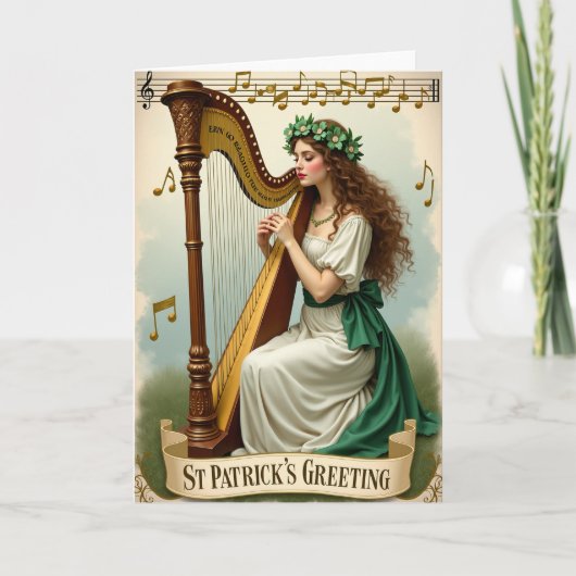 Erin Go Bragh Harp Music Card Kaart (Voorkant)