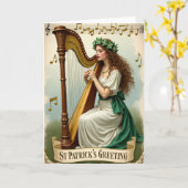 Erin Go Bragh Harp Music Card Kaart (Gele Bloem)