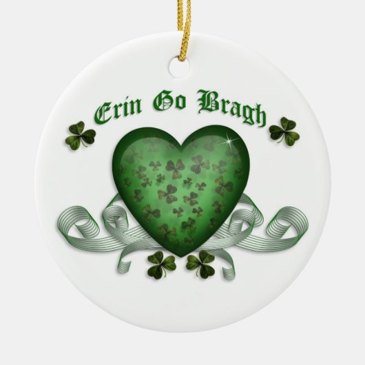 Erin go bragh Iers hart ornament (Voorkant)
