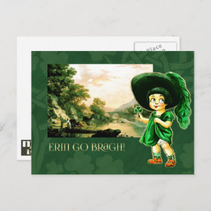 Erin Go Bragh. Iers Meisje St. Patrick's Day Briefkaart