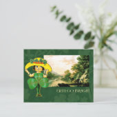 Erin Go Bragh  Iers Meisje St.Patrick's Day Briefkaart (Staand voorkant)
