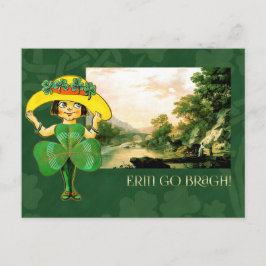 Erin Go Bragh  Iers Meisje St.Patrick's Day Briefkaart