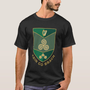 Erin Go Bragh Ierse trots schild Crest Harp Triske T-shirt