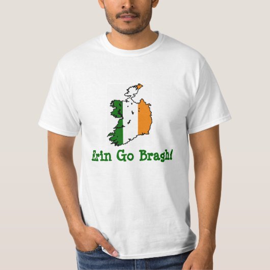 "Erin Go Bragh" Ierse vlag T-Shirt (Voorkant)