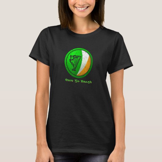 'erin Go Bragh'  Irish Flag With Irish Harp T-shirt (Voorkant)