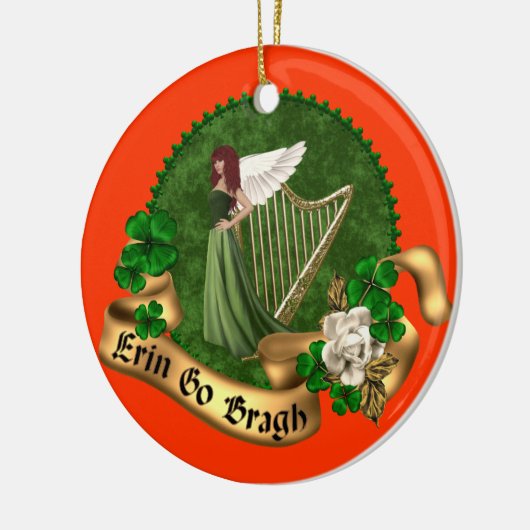 Erin Go Bragh Irish Keramisch Ornament (Links)