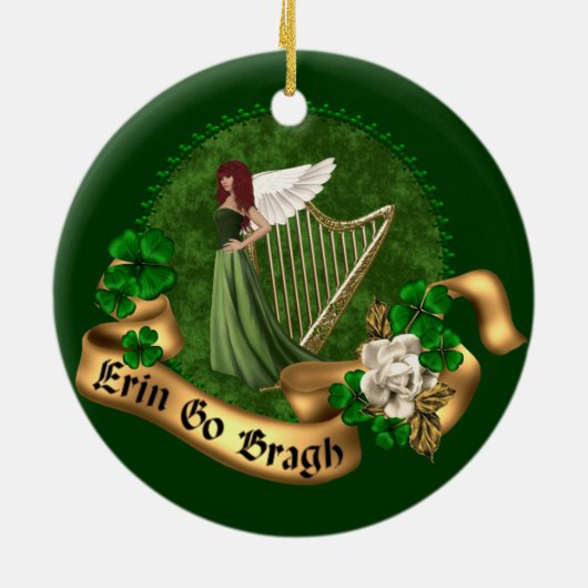 Erin Go Bragh Irish Keramisch Ornament (Achterkant)