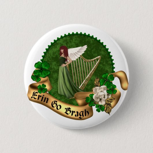 Erin Go Bragh Irish Ronde Button 5,7 Cm (Voorkant)