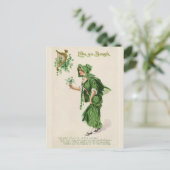 Erin Go Bragh Lady met boeket van Shamrocks Briefkaart (Staand voorkant)