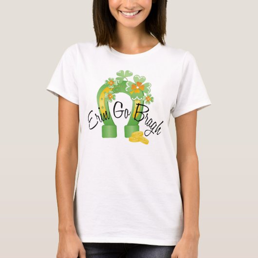 Erin Go Bragh Lucky Hoefijzer T-shirt (Voorkant)