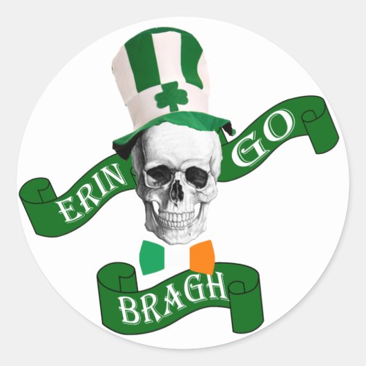 Erin go bragh Patriotic Irish Ronde Sticker (Voorkant)