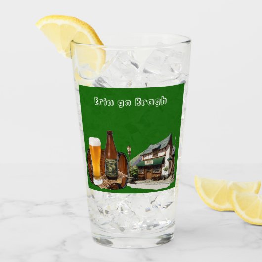 Erin Go Bragh Saint Patrick's Day Irish Beer Pub Glas (Voorkant ijs)