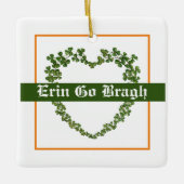 Erin Go Bragh Shamrock Hart Keramisch Ornament (Voorkant)