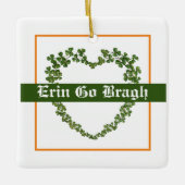 Erin Go Bragh Shamrock Heart Keramisch Ornament (Voorkant)