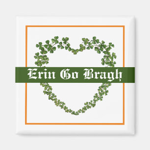 Erin Go Bragh Shamrock Heart Magneet
