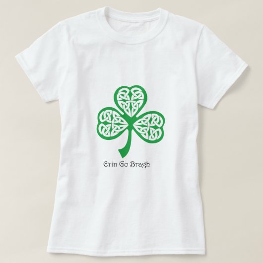 Erin Go Bragh shamrock met celtische knowhow T-shirt (Design voorkant)