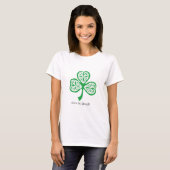 Erin Go Bragh shamrock met celtische knowhow T-shirt (Voorkant volledig)
