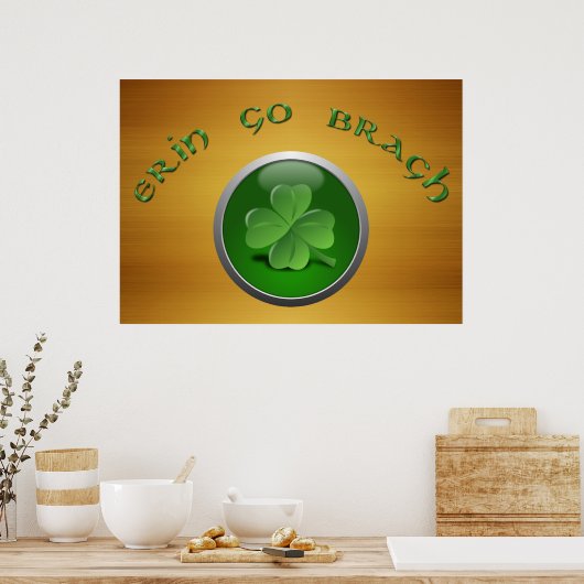 Erin Go Bragh Shamrock Poster (Keuken)