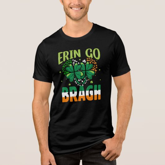 -Erin Go Bragh Shamrock St. Patrick’s Design-60879 Tri-Blend Shirt (Voorkant)