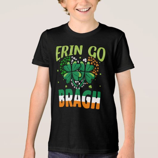 -Erin Go Bragh Shamrock St. Patrick’s Ontwerp-6087 Tri-Blend Shirt (Voorkant)