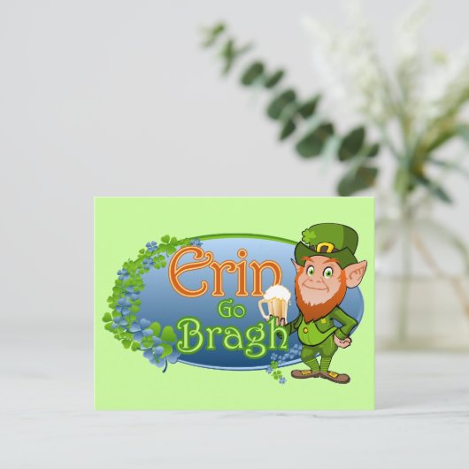 Erin Go Bragh (Ver 2) Briefkaart (Staand voorkant)