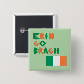 Erin Go Bragh Vierkante Button 5,1 Cm (Voorkant /achterkant)