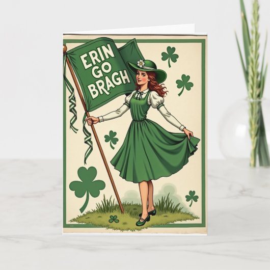 Erin Go Bragh Vintage Ierse kaart (Voorkant)
