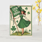 Erin Go Bragh Vintage Ierse kaart (Gele Bloem)