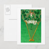 Erin Go Bragh Woman op Harp Scene Briefkaart (Voorkant / Achterkant)