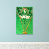 Erin Go Bragh Woman op Harp Scene Canvas Afdruk (Insitu (Houten vloer))