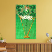 Erin Go Bragh Woman op Harp Scene Canvas Afdruk (Insitu (Woonkamer))