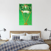 Erin Go Bragh Woman op Harp Scene Canvas Afdruk (Insitu (Slaapkamer))