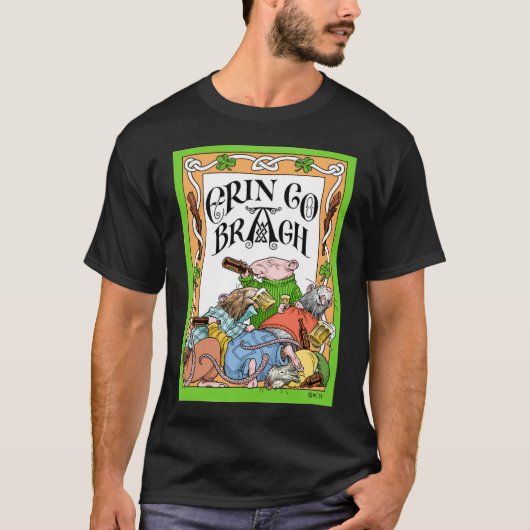 Erin Go Bragh zwart T-shirt (Voorkant)