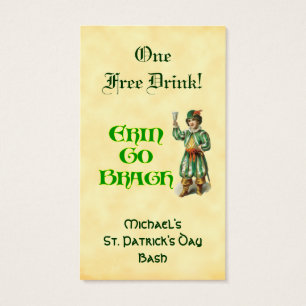 Erin Go Braugh Aangepast St. Patrick's Day-drankka Visitekaartje