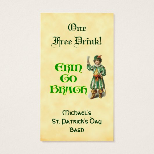 Erin Go Braugh Aangepast St. Patrick's Day-drankka Visitekaartje (Achterkant)