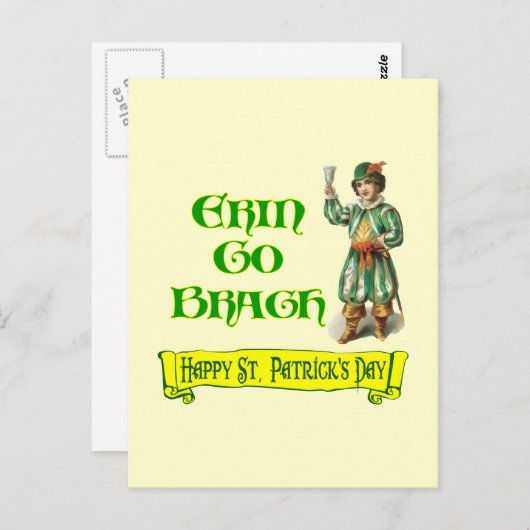 Erin Go Braugh Happy St. Patrick's Day Gezegde Briefkaart (Voorkant / Achterkant)