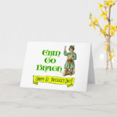 Erin Go Braugh Happy St. Patrick's Day Gezegde Kaart (Gele Bloem)