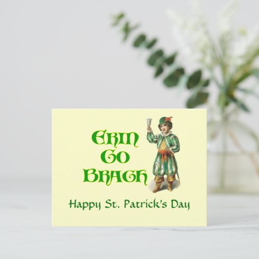 Erin Go Braugh  Iers Kunstwerk Custom Kaart (Staand voorkant)