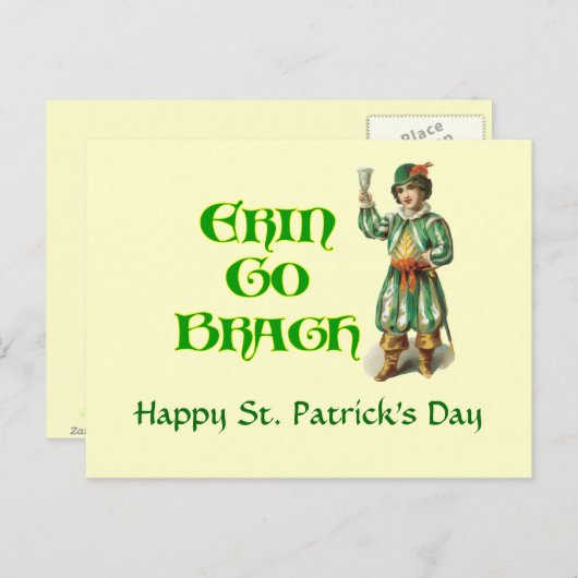 Erin Go Braugh  Iers Kunstwerk Custom Kaart (Voorkant / Achterkant)