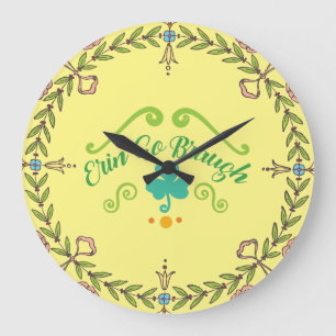 Erin Go Braugh Irish Folk Art Wreath Grote Klok