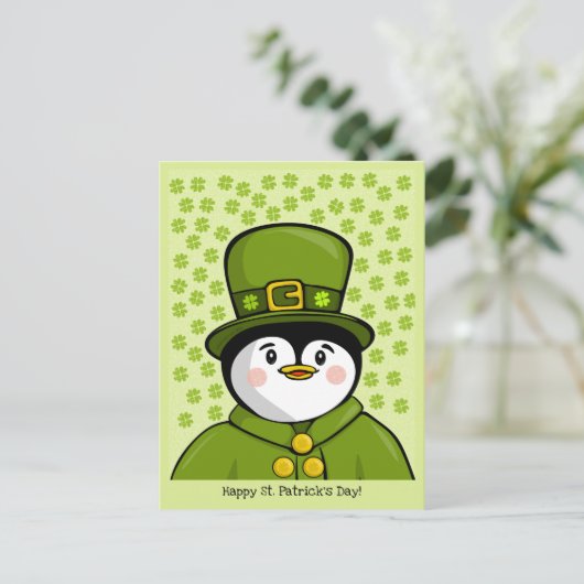 Erin go Penguin Briefkaart (Staand voorkant)