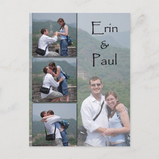 Erin & Paul - Save the Date Briefkaart (Voorkant)