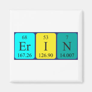 Erin periodiek table name magnet