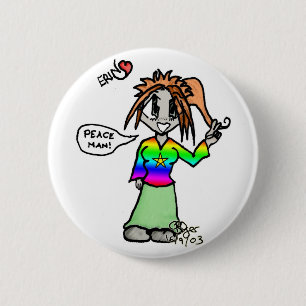 Erin the Hippy Ronde Button 5,7 Cm