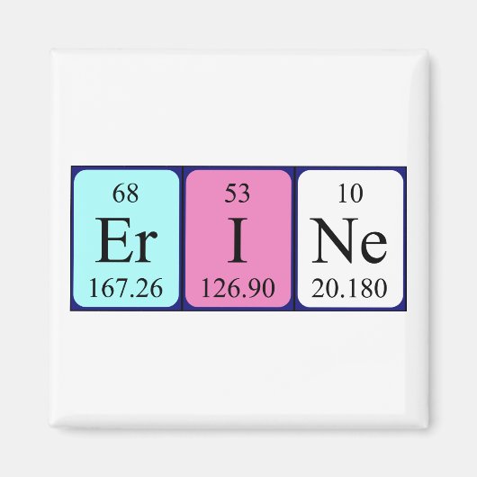 Erine periodiek table name magnet (Voorkant)