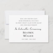 Erinnerung Modern Elegant Simple Chic  Dankeskarte Bedankkaart (Voorkant)