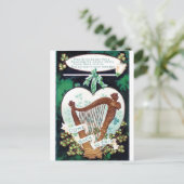 Erin's Golden Harp St Patricks Day Briefkaart (Staand voorkant)