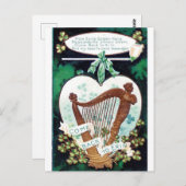Erin's Golden Harp St Patricks Day Briefkaart (Voorkant / Achterkant)