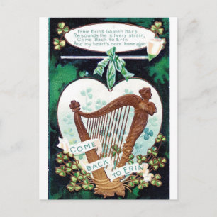 Erin's Golden Harp St Patricks Day Briefkaart