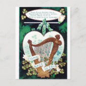 Erin's Golden Harp St Patricks Day Briefkaart (Voorkant)